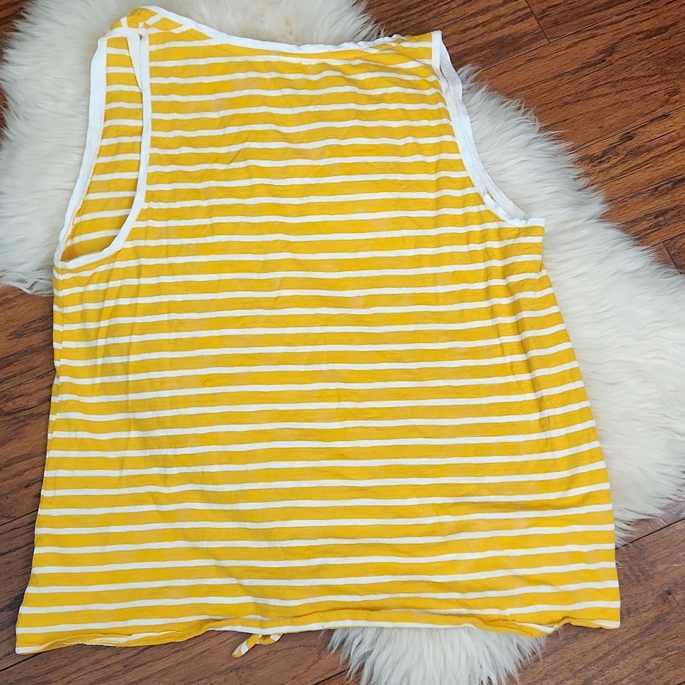 Old Navy Tie Front 3 Button Cotton Tank Top - Picture 3 of 4